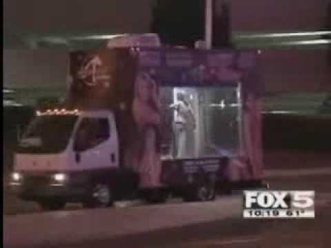 Exotic Dancers Strip in Stripper Mobile on Las Vegas Strip