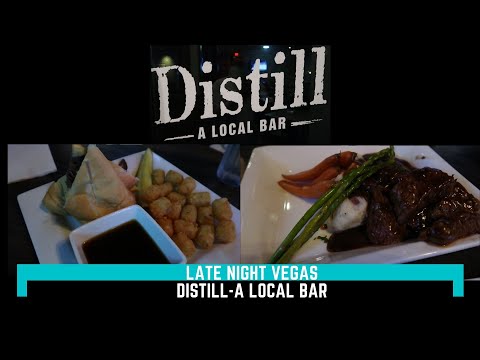 Late Night Vegas Eats. Distill A Local Bar- Review.