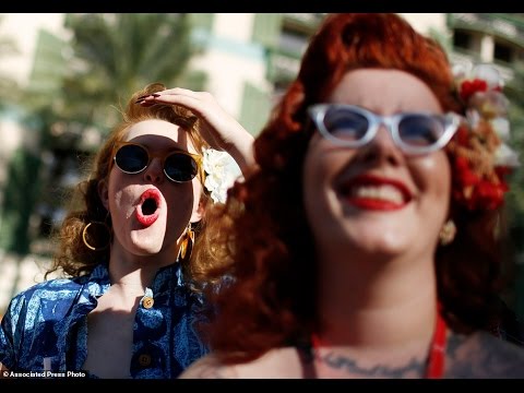 Viva Las Vegas! Thousands of Elvis lookalikes and burlesque queens flock to Sin City