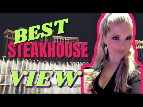 WOW! LOOK at this VIEW! BEST Steakhouse Las Vegas Strip! #shorts #lasvegas #bellagiofountains